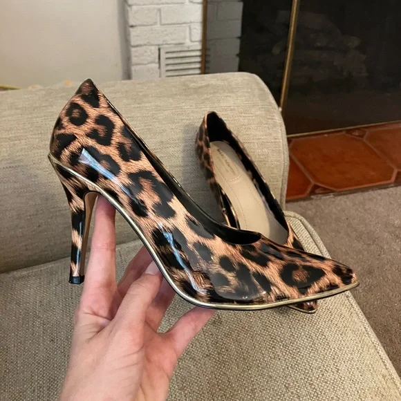 Marc New York patent leather cheetah print stiletto heel - Picture 2 of 9